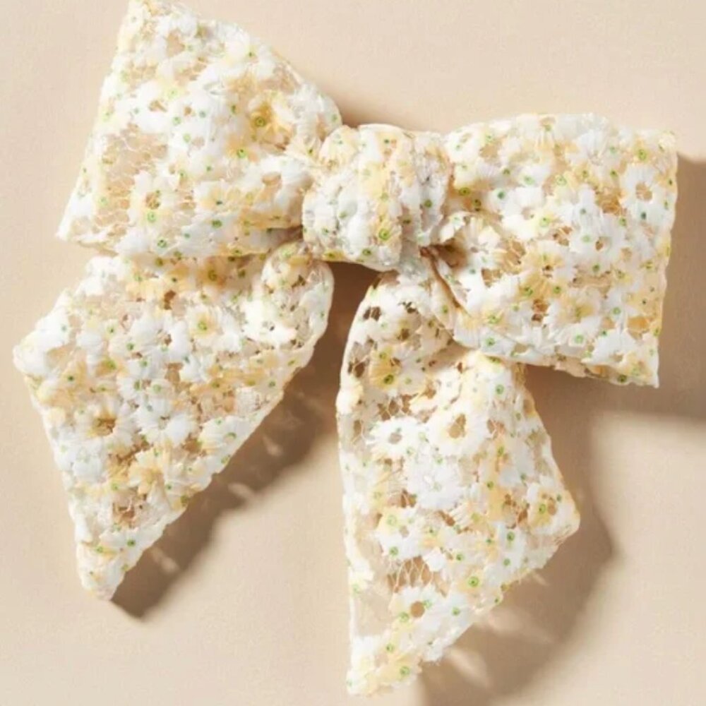 *Brand New* Anthropologie Floral Lace Hair Bow